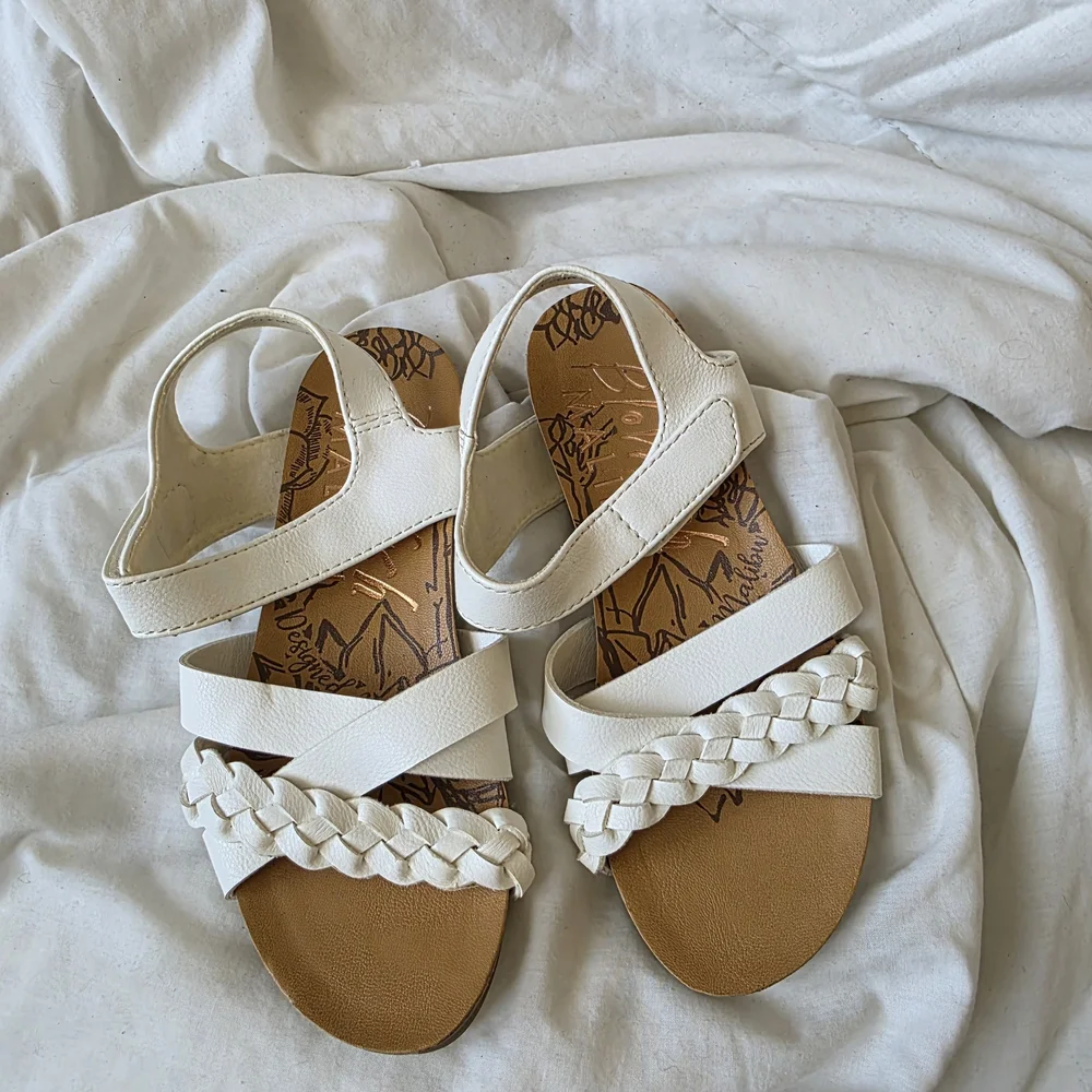 Blowfish White Braided Strap Kids Sandals